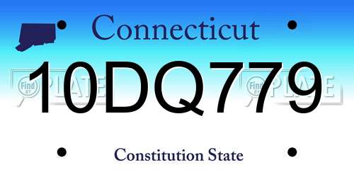 10DQ779 Connecticut License Plate
