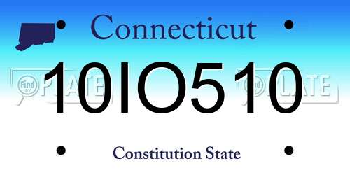 10IO510 Connecticut License Plate