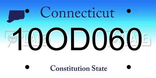 10OD060 Connecticut License Plate