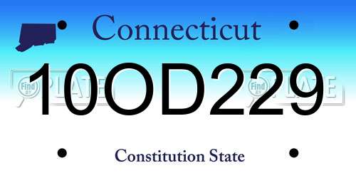 10OD229 Connecticut License Plate