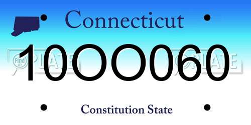 10OO060 Connecticut License Plate
