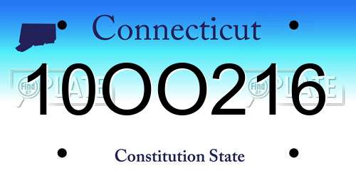 10OO216 Connecticut License Plate