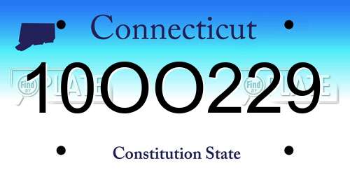 10OO229 Connecticut License Plate