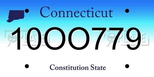 10OO779 Connecticut License Plate