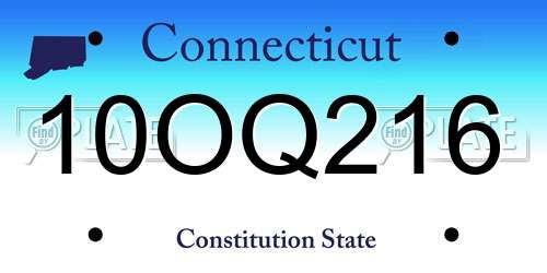 10OQ216 Connecticut License Plate