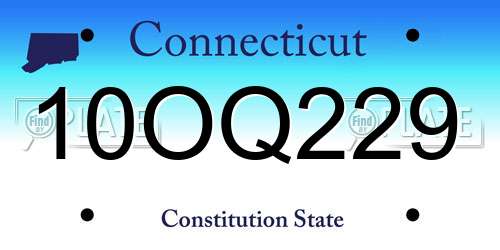 10OQ229 Connecticut License Plate