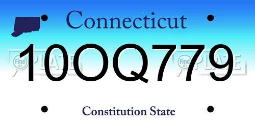 10OQ779 Connecticut License Plate