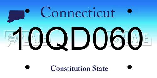 10QD060 Connecticut License Plate