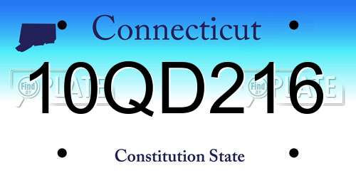 10QD216 Connecticut License Plate