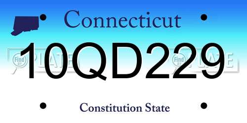 10QD229 Connecticut License Plate