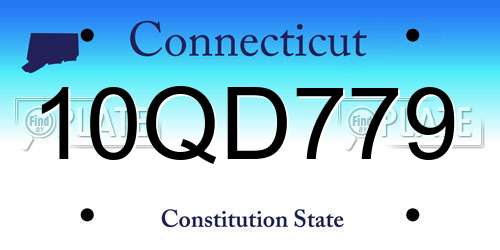 10QD779 Connecticut License Plate