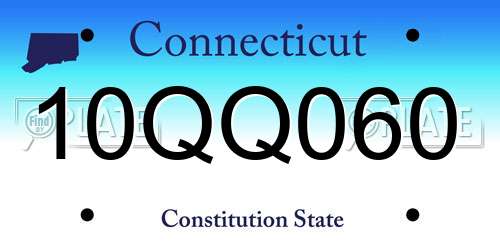 10QQ060 Connecticut License Plate