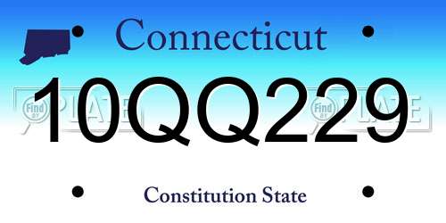 10QQ229 Connecticut License Plate