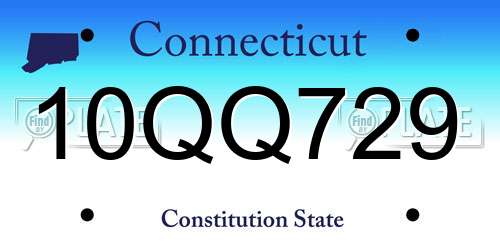 10QQ729 Connecticut License Plate