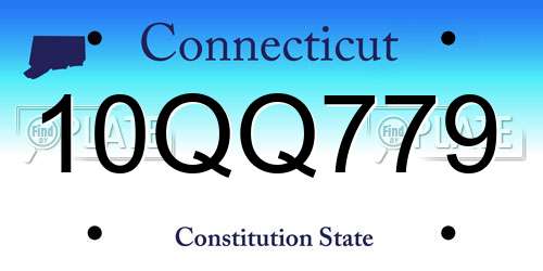 10QQ779 Connecticut License Plate