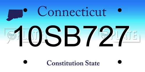 10SB727 Connecticut License Plate