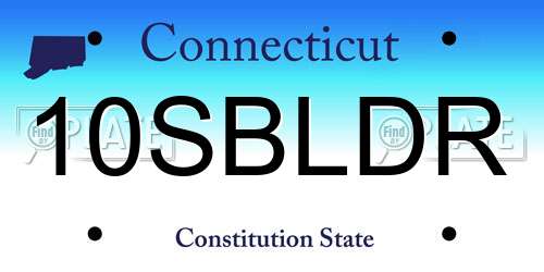 10SBLDR Connecticut License Plate