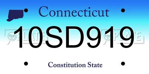 10SD919 Connecticut License Plate