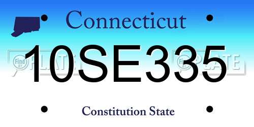 10SE335 Connecticut License Plate