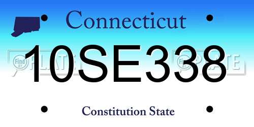 10SE338 Connecticut License Plate
