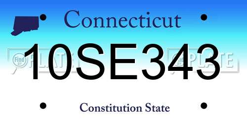 10SE343 Connecticut License Plate