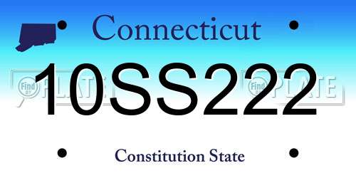 10SS222 Connecticut License Plate