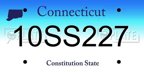 10SS227 Connecticut License Plate
