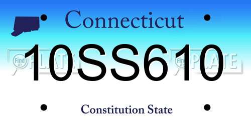 10SS610 Connecticut License Plate