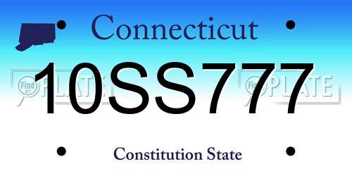 10SS777 Connecticut License Plate