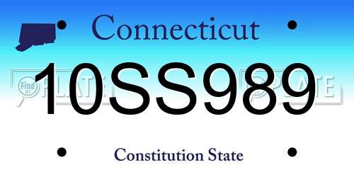 10SS989 Connecticut License Plate