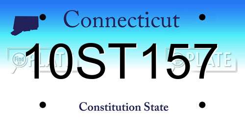 10ST157 Connecticut License Plate