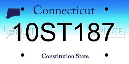 10ST187 Connecticut License Plate