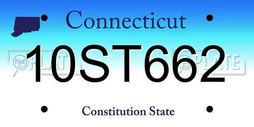 10ST662 Connecticut License Plate