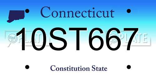 10ST667 Connecticut License Plate