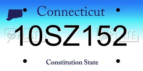 10SZ152 Connecticut License Plate