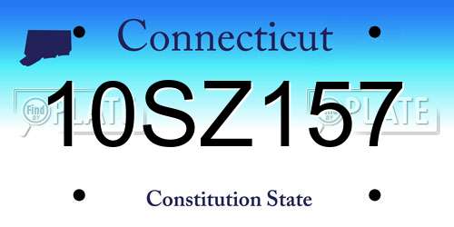 10SZ157 Connecticut License Plate