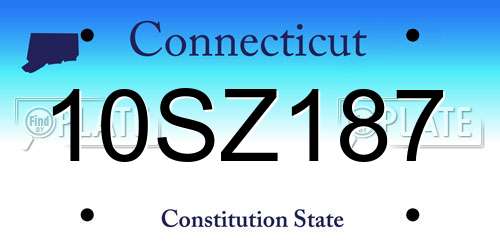 10SZ187 Connecticut License Plate