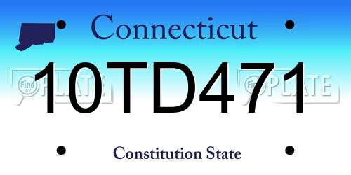 10TD471 Connecticut License Plate