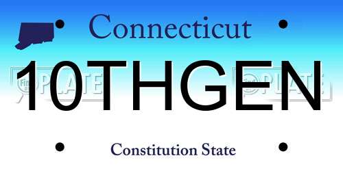10THGEN Connecticut License Plate