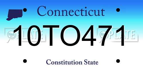 10TO471 Connecticut License Plate
