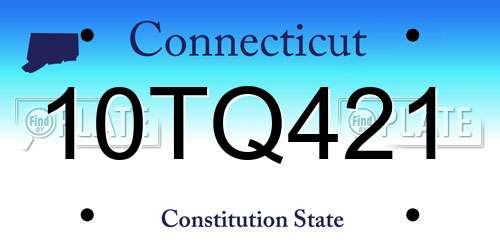 10TQ421 Connecticut License Plate