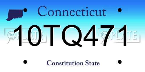 10TQ471 Connecticut License Plate
