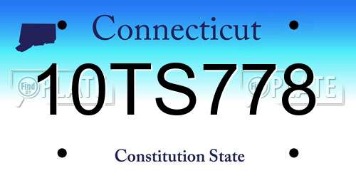 10TS778 Connecticut License Plate