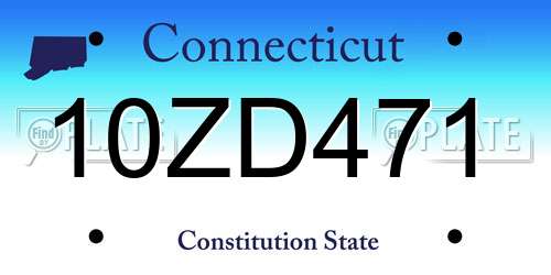 10ZD471 Connecticut License Plate