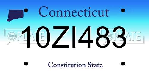 10ZI483 Connecticut License Plate