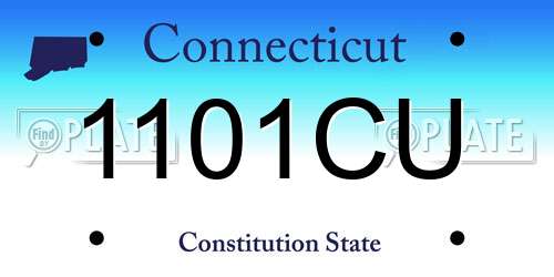 1101CU Connecticut License Plate