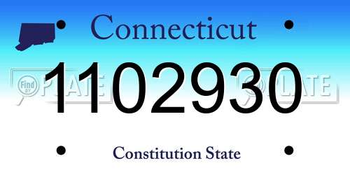 1102930 Connecticut License Plate