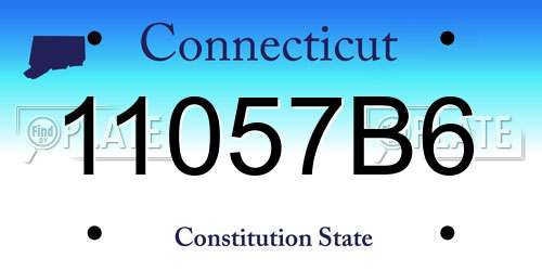 11057B6 Connecticut License Plate