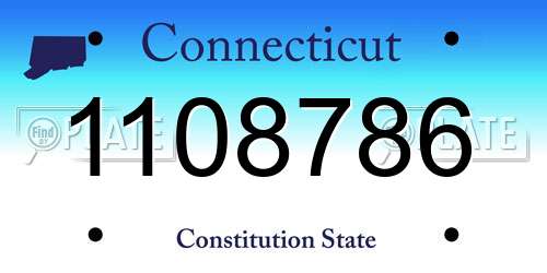 1108786 Connecticut License Plate