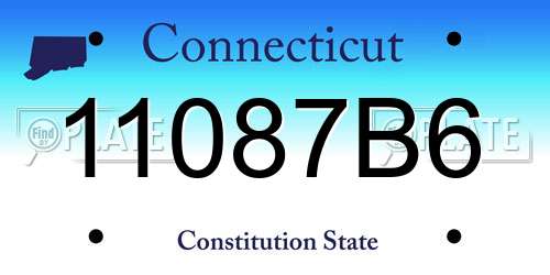 11087B6 Connecticut License Plate